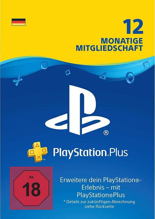 [AMAZON] PlayStation Plus Mitgliedschaft | 12 Monate | deutsches Konto | PS4 Download Code