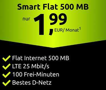[Telekom-Netz] Crash Black Week: z.B. 500MB LTE + 100 Freiminuten für 1,99€ / Monat