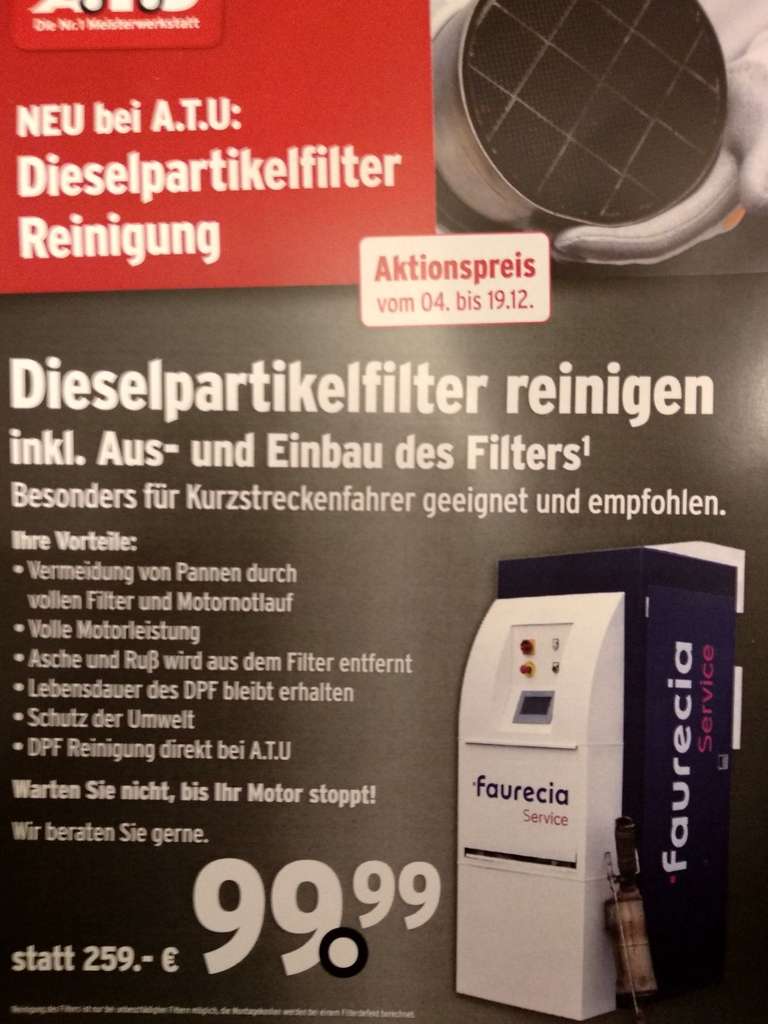 Dieselpartikelfilter Reinigung inkl. Ein- und Ausbau des Filters (Lokal Stuttgarter Raum)