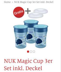3 Nuk Magic Cup Trinkbecher + 2 Deckel gratis