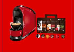 [Media Markt] TCHIBO CAFISSIMO Pure + 60 Kapseln (Espresso, Tee, Filterkaffee, Caffè Crema) Kapselmaschine Rot für 33€