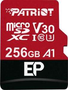 Patriot EP A1 V30 microSDXC 256GB (Lesen: 100MB/s / Schreiben: 80MB/s) für 28,65€ (7Dayshop)