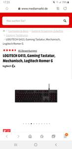 Logitech G413, mechanische Gaming Tastatur bei Media Markt mit Paydirekt