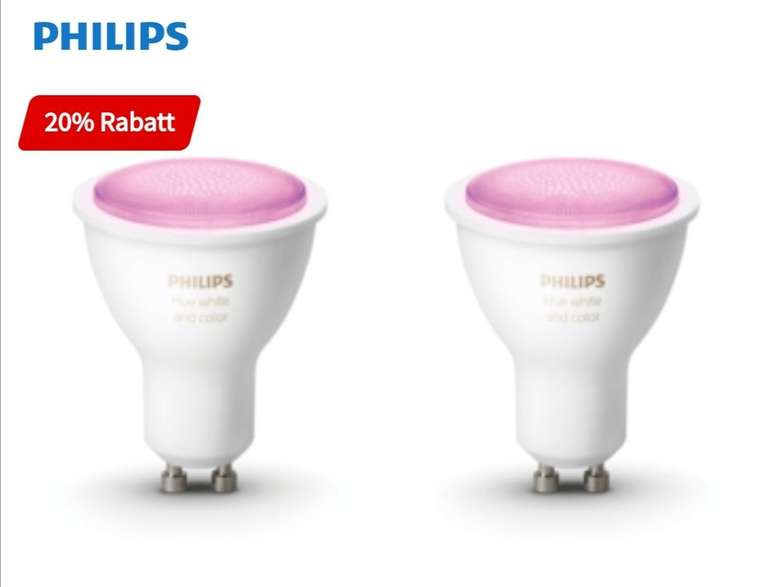 PHILIPS Hue White & Color Ambiance GU10 Doppelpack Bluetooth