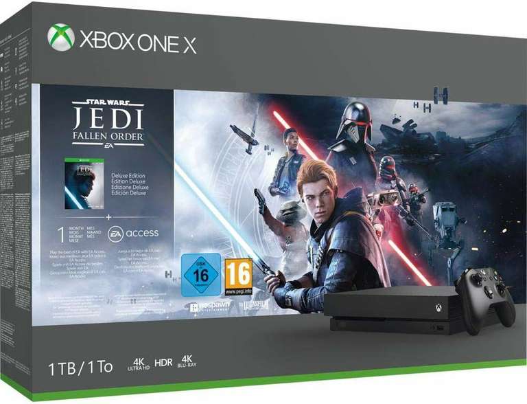 Microsoft Xbox One X 1TB + Star Wars: Jedi - Fallen Order (Amazon.fr)