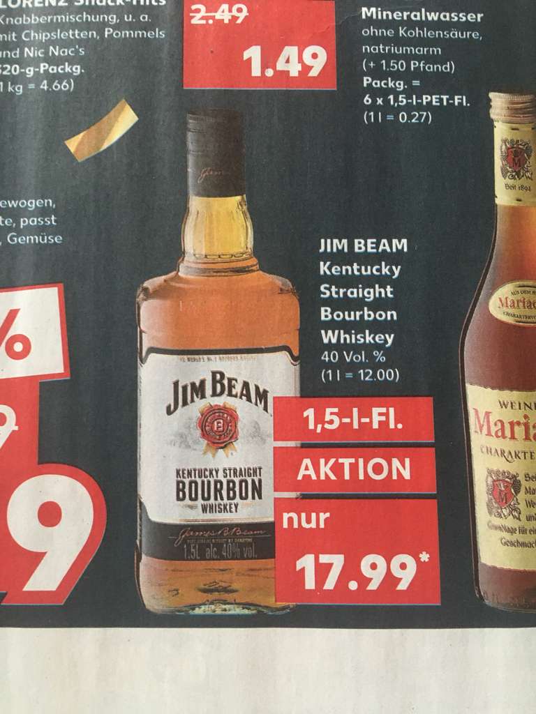 Jim Beam Bourbon 1,5 Liter (Kaufland)
