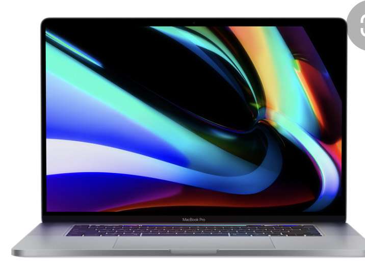 Apple MacBook Pro 16 Zoll (Space Grau Modell MVVJ2D/A) mit 19% Rabatt-Sticker in der Metro für 2024,19€