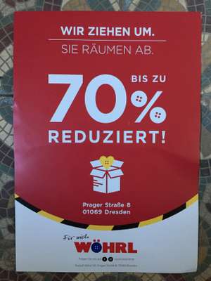 ~Wöhrl Dresden~ Bis zu 70% Rabatt wegen Umzug