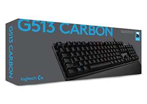Logitech G513 mechanische Gaming-Tastatur (mit RGB Tastenbeleuchtung und Romer-G Tasten-Switches, Carbon) für 87,99€