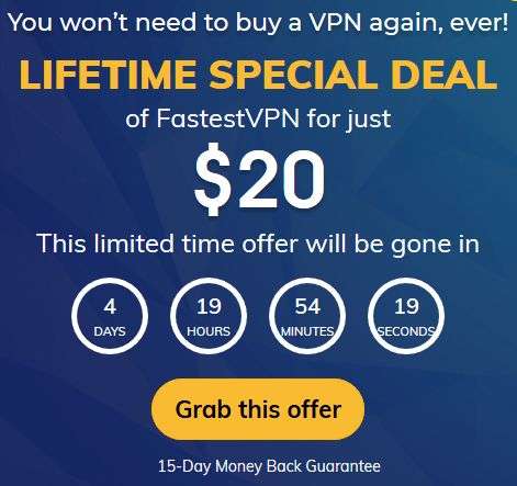 FastestVPN Lifetime Account für 18$ (10 Geräte, 31+ Länder, keine Logs, P2P-optimiert, Verschlüsselung, Browser-Erweiterungen & Apps)