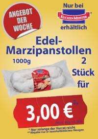 2x Edel Marzipanstollen 1000g - für 3 Euro und noch mehr Gebäck [Lokal: Kuchenmeister - Werksverkauf Soest]