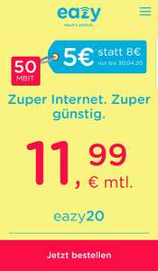 Eazy (Unitymedia) Internetvertrag ab 11.99 Euro, inkl. WLAN Router