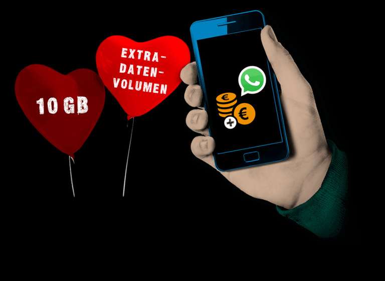 Prepaid: Valentinstags-Special! congstar schenkt dir nach Guthabenaufladung 10 GB Datenvolumen für 30 Tage! Auch Penny mobil / ja mobil