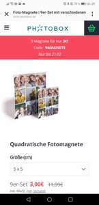 [Photobox.de] 9 Foto-Magnete mit eigenen Motiven 5cm X 5cm für 4,99€