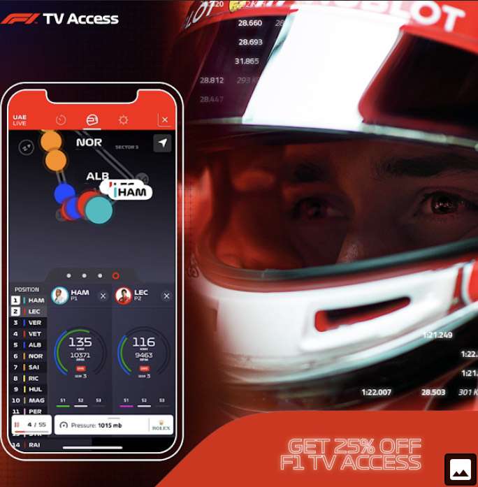 F1 TV Pro - Sport Live-Streaming - TV 25% Gutschein