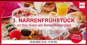 [Konstanz] Gratis "Narrenfrühstück" am Faschingsdienstag im Ibis Hotel