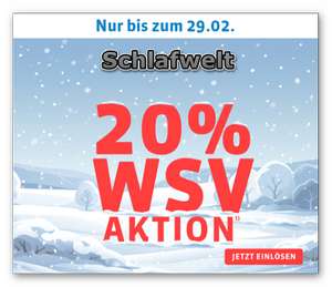 WSV bei Schlafwelt 20% Rabatt + 5% Shoop Cashback ab 50€ vskfrei