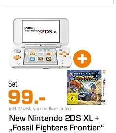 [Saturn] NINTENDO New Nintendo 2DS XL Spielekonsole, Weiß/Orange + Fossil Fighters: Frontier (3DS) für 99,-€