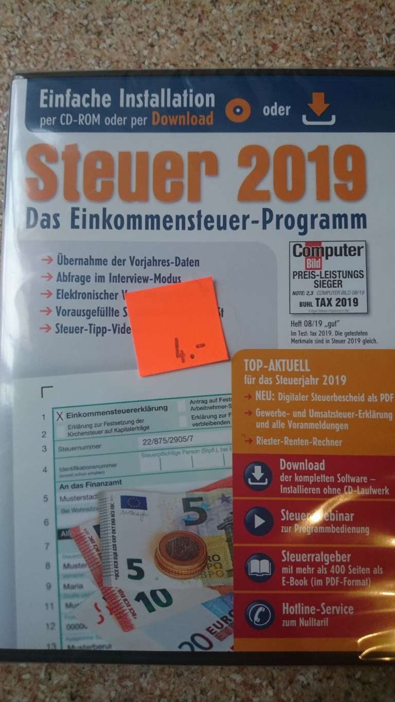 Steuer 2019 Aldi Aschaffenburg Lange Str. Für 4€