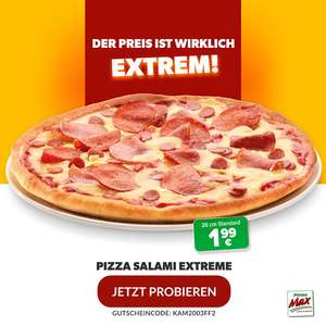 [Pizza Max] Pizza Salami Extreme 26cm für 1,99€ bei Abholung oder Lieferung (+MBW)