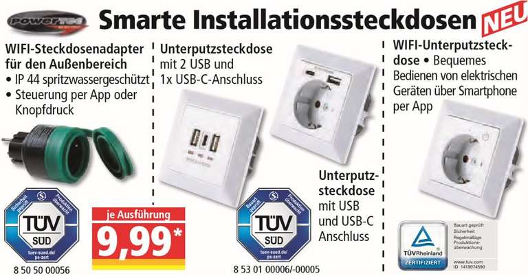 Smarte Installationssteckdosen für jeweils 9,99 Euro [Norma - nicht in allen Filialen]