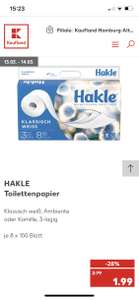 Hakle Toilettenpapier 8 Rollen(3-lagig)für 1,99
