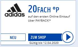 20fach Payback Punkte bei Adidas (auf ersten Einkauf + evtl. personalisiert)