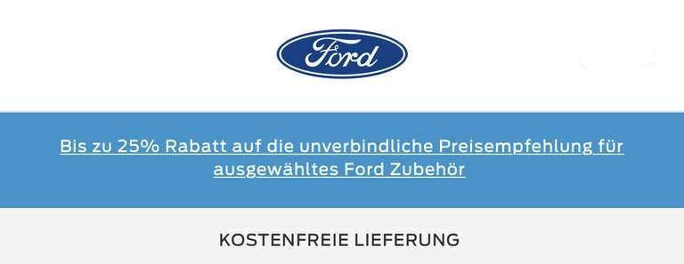 Bis zu 25 % Rabatt im Ford-Shop