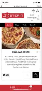 L‘Osteria Pizza Combo „PIZZA VARIAZIONE“