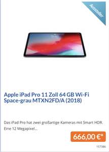 Ausstellungsstück: Apple iPad Pro 11 Zoll 64 GB Wi-Fi Space-grau MTXN2FD/A (2018)