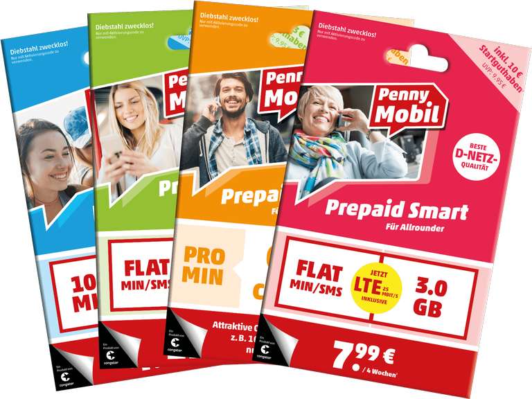 Doppeltes Startguthaben für Penny Mobil Prepaid-SIMs (Telekom-Netz)
