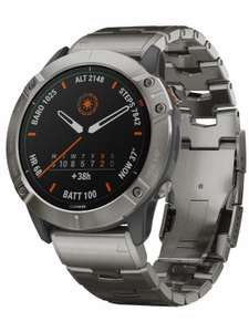 Garmin Fenix 6x pro Solar Titanium Smartwatch, GPS, 21 Tage Akkulaufzeit, Navigation
