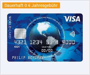 ICS Visa World Card Kreditkarte abschließen und bis zu 7500 WEB.Cent (75 Euro) erhalten