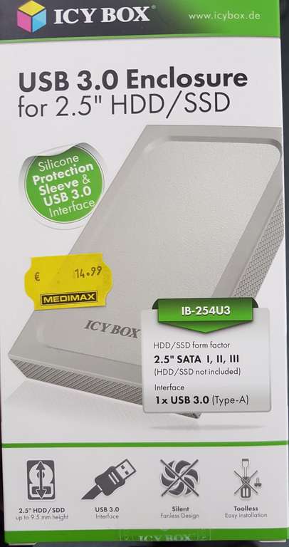 (LOKAL) ICY BOX USB 3.0 ENCLOSURE für 2,5" HDD/SSD