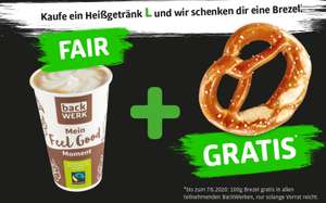 Backwerk Bundesweit: gratis Brezel bei großem Heißgetränk!