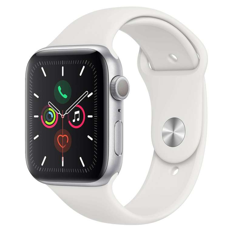 Apple Watch Series 5: Smartwatch (GPS, 44mm, Aluminium, Weiß) | Import mit Apple Garantie