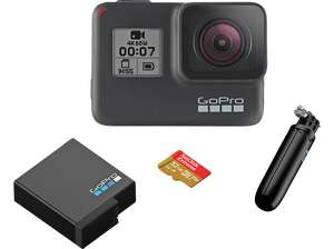 GoPro HERO7 Black Holiday Bundle (Action Cam inkl. Shorty-Stativ, Zusatzakku & 32GB SanDisk Extreme microSDXC)