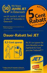 (Grenzgänger AT) Jet Tankstellen: 5 Cent Rabatt pro Liter