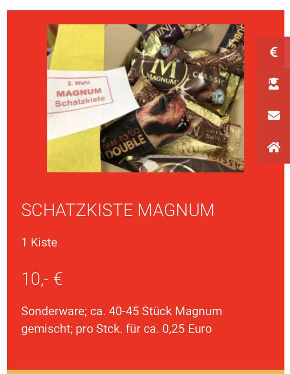 Magnum Schatzkiste Lokal Werksverkauf