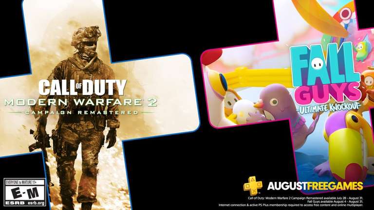 (PS Plus August) Fall Guys: Ultimate Knockout & COD: Modern Warfare 2 Campaign Remastered & Kostenloses Multiplayer-Wochenende ab 08.08 - 09