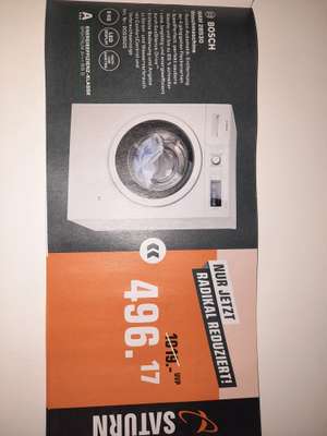 [Saturn Gutscheinheft] Bosch WAW 28530 Waschmaschine 9KG, A+++, 1361 U/MIN