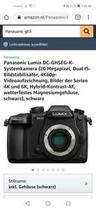 Panasonic Lumix DC-GH5EG-K-Systemkamera (20 Megapixel, Dual IS-Bildstabilisator, 4K60p-