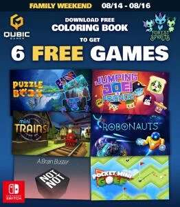 6 Switch Spiele kostenlos durch Herunterladen eines Coloring Book.