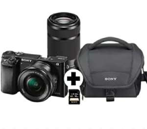 SONY Alpha 6000 ZOOM+TELEZOOM KIT ،Systemkamera 24.3 Megapixel mit Objektiv 16-50 mm, 55-210 mm f/3.5-5.6, f/4.5-6.3, 7,6 cm Display, WLAN