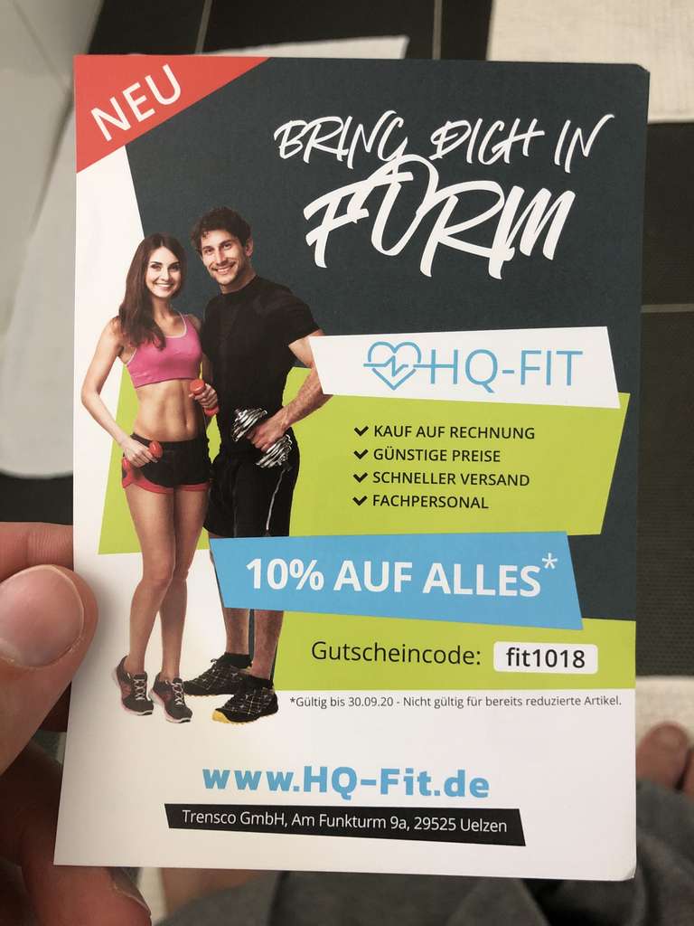 10% rabattcode bei hq fit