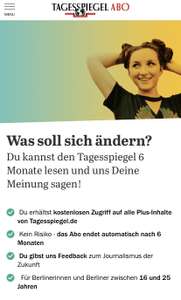 Tagesspiegel Plus (online) 6 Monate gratis