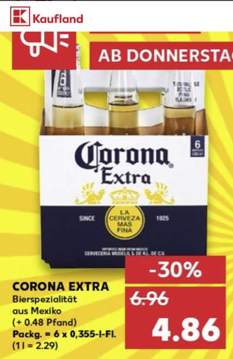 Corona Extra - 6 x 0,355 Flaschen [KAUFLAND]