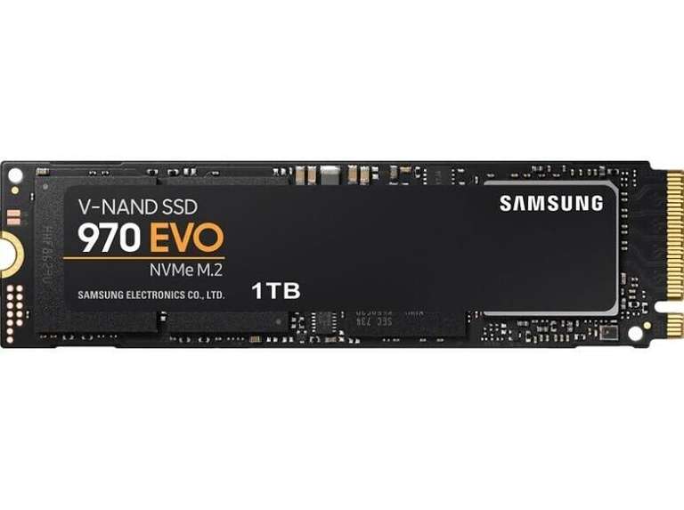 Samsung 970 EVO 1TB M.2 SSD (NVMe, 3D NAND TLC, 1GB DRAM+SLC Cache, 5 Jahre Garantie)