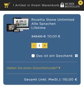 Rosetta Stone Unlimited 24 Sprachen lebenslang für 110€