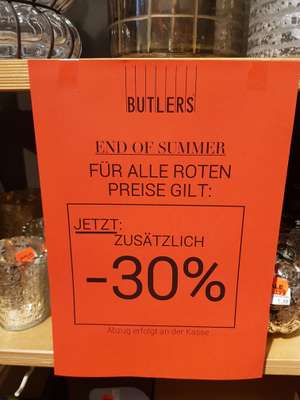 Butlers -30% zusätzlich zu reduzierter Ware [Lokal] Leipzig